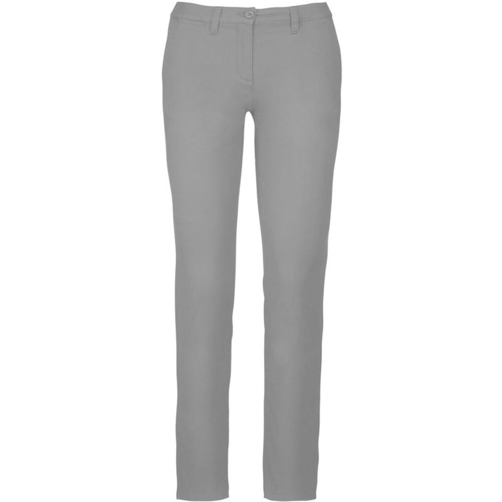 Kariban Womens/Ladies Chino Pants / Fine Gray